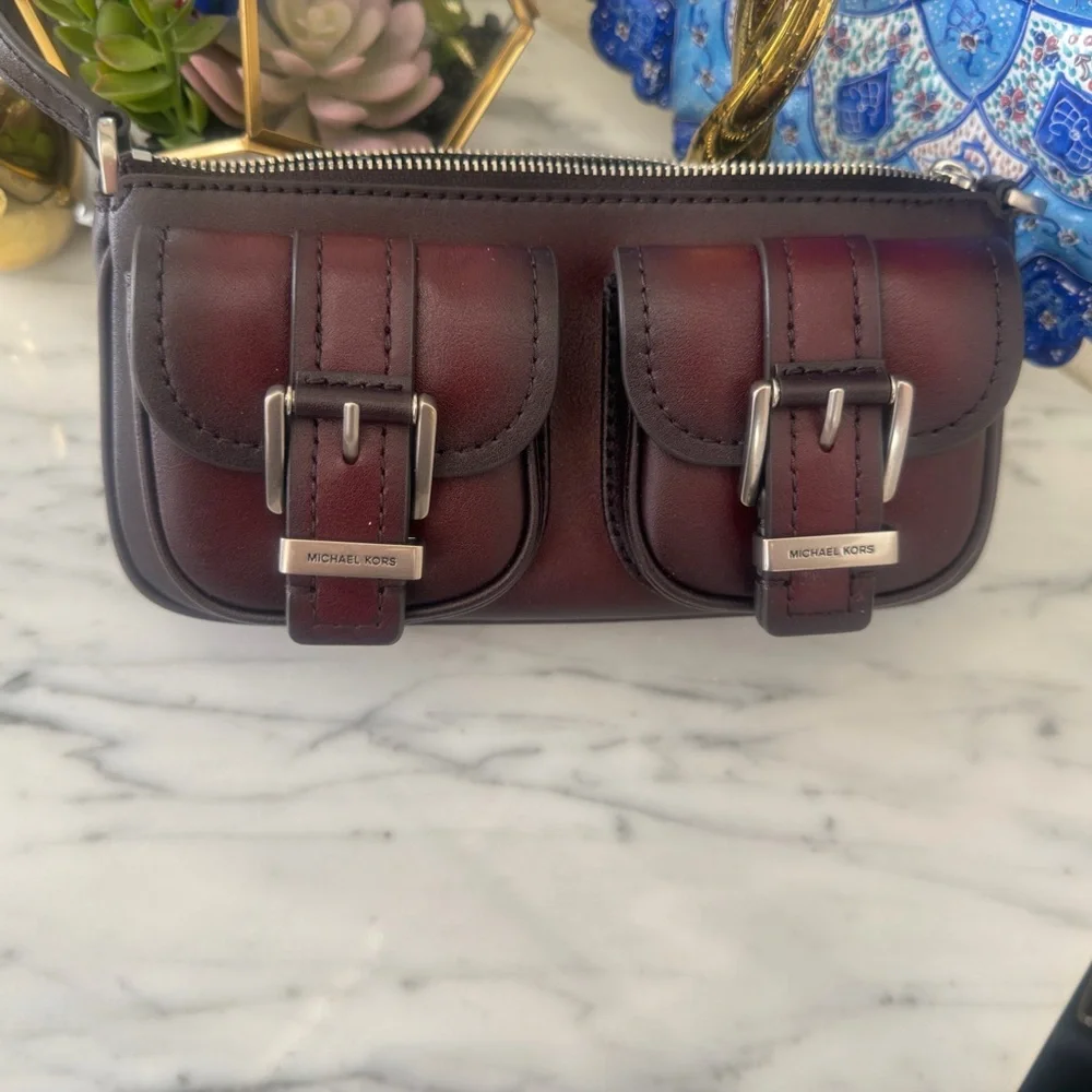 Michael Kors Burgundy Leather Women's Bag - Picture 3 of 16